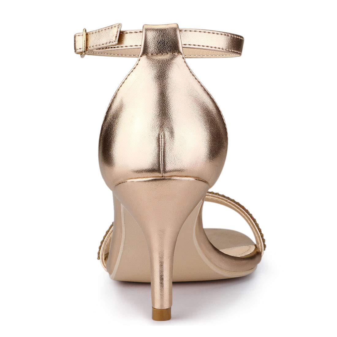 Allegra K Women's Rhinestone Stiletto Heels - Elegant Ankle Strap Sandals for Parties, Weddings & Evening Events | Comfortable High Heel Dress Shoes for Women