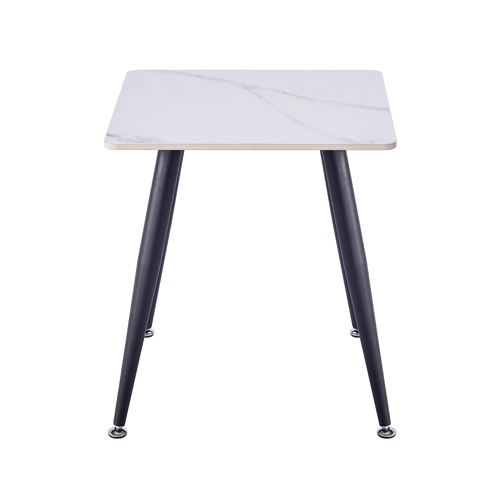 Criterionâ¢ White Sintered Stone End Table with Sturdy Metal Legs - Modern Living Room Side Table for Coffee, Books & Decor