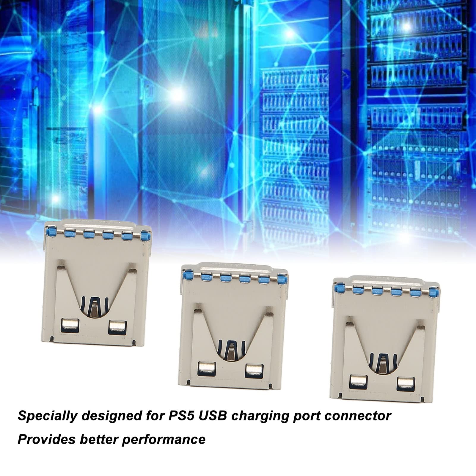 TOTITOM 5-Pack USB Charging Port Replacement for PS5 Console - Metal USB Port Connector Repair Part | Valentine's Day Gift for Gamers | Perfect for PS5 Controller Charging & DIY Repair