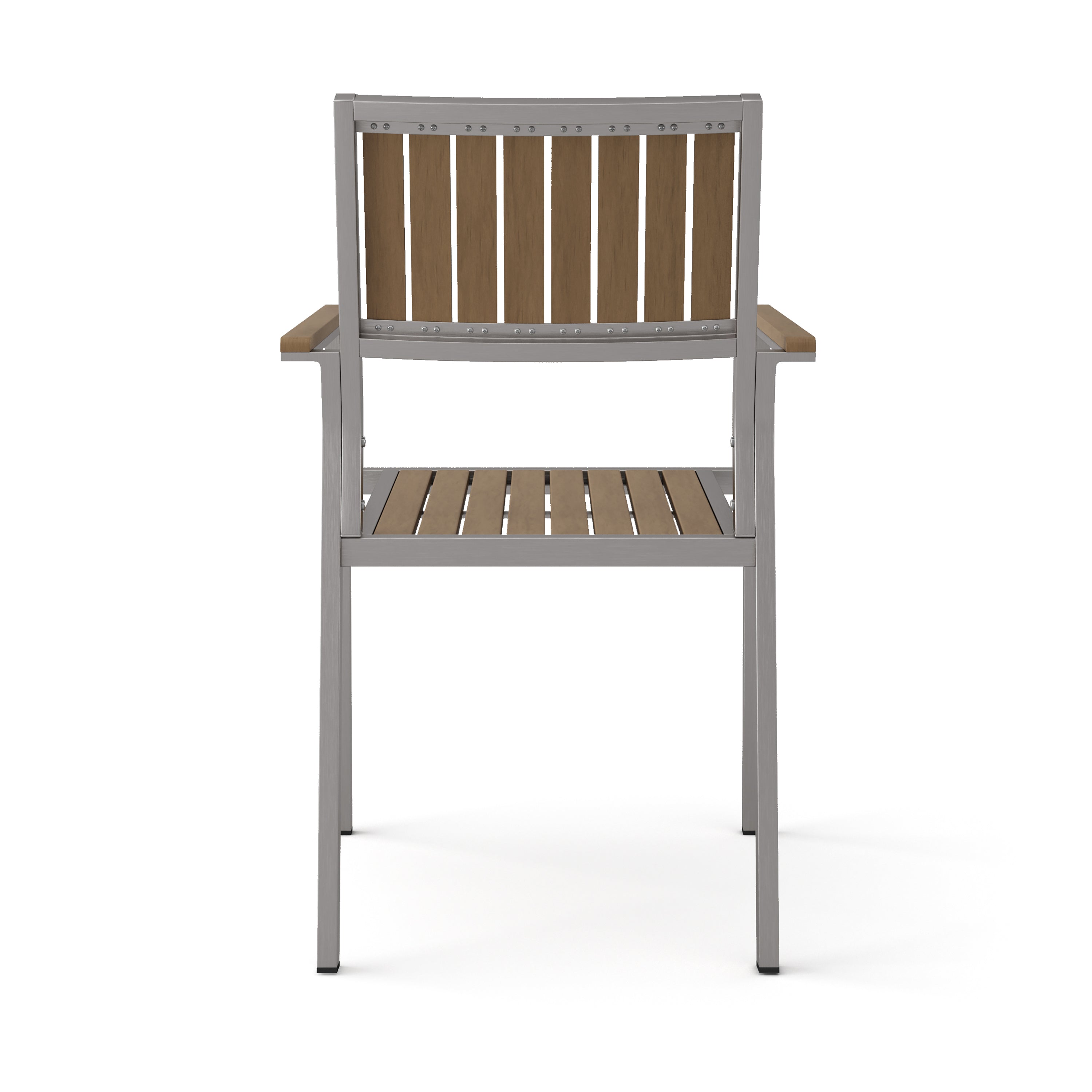Premium Cape Coral Aluminum & Wood Dining Chairs (Set of 2) - Modern Outdoor Patio Furniture for Backyard, Garden & Poolside Dining