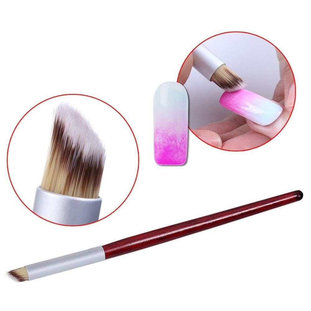 Sminakh Ombre Brush Set for Nails - 2 Pack Professional Nail Art Gradient Liner Brush with Ombre Pen for Manicure & Polish | Perfect for Salon, Home DIY Nail Designs & Acrylic Powder Application