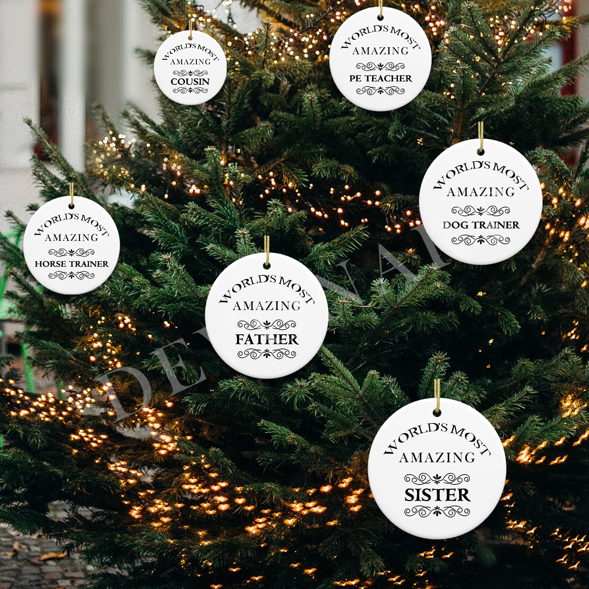 Funny 3'' Round Ceramic Sandwich Maker Ornament - Two-Sided Printed Christmas Tree Hanging Decor for Sandwich Lovers | Perfect Christmas Gift for Chefs & Job Pride | Kitchen-Themed Holiday Decoration for Home, Office & Christmas Tree
