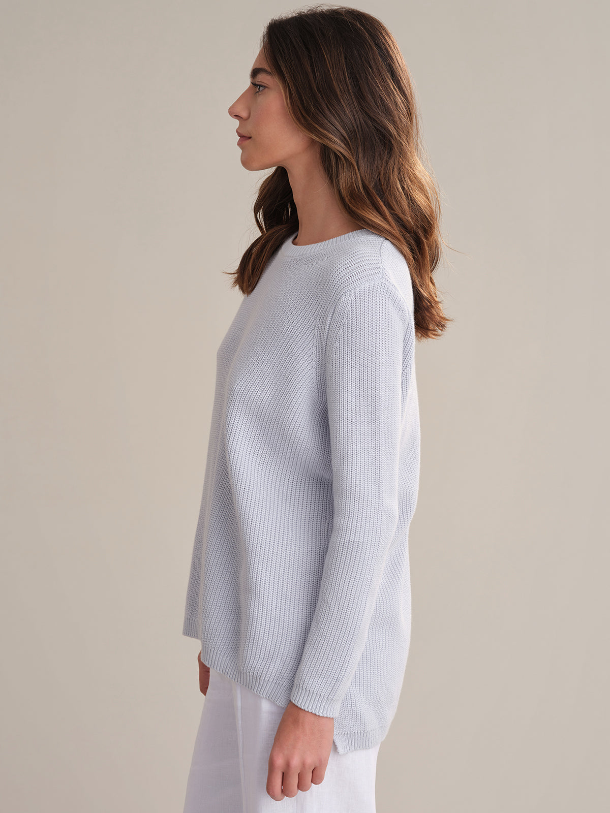 Emma Women's Crewneck Shaker Stitch Cotton Sweater - Soft Casual Pullover for Fall & Winter, Perfect for Office, Dates and Weekend Outings