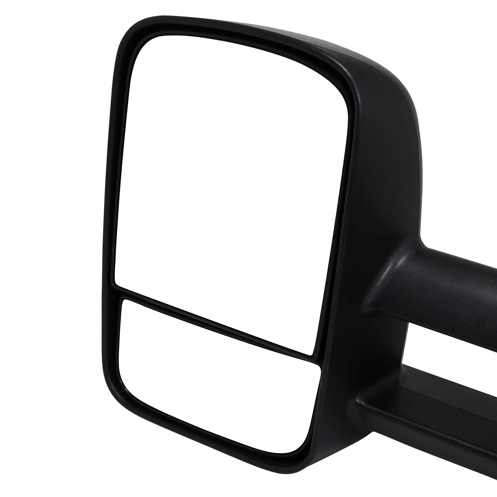 1997-2003 Ford F-150 Super Cab Black Manual Telescoping Towing Side Mirrors - Perfect for Hauling Trailers & Enhanced Road Visibility