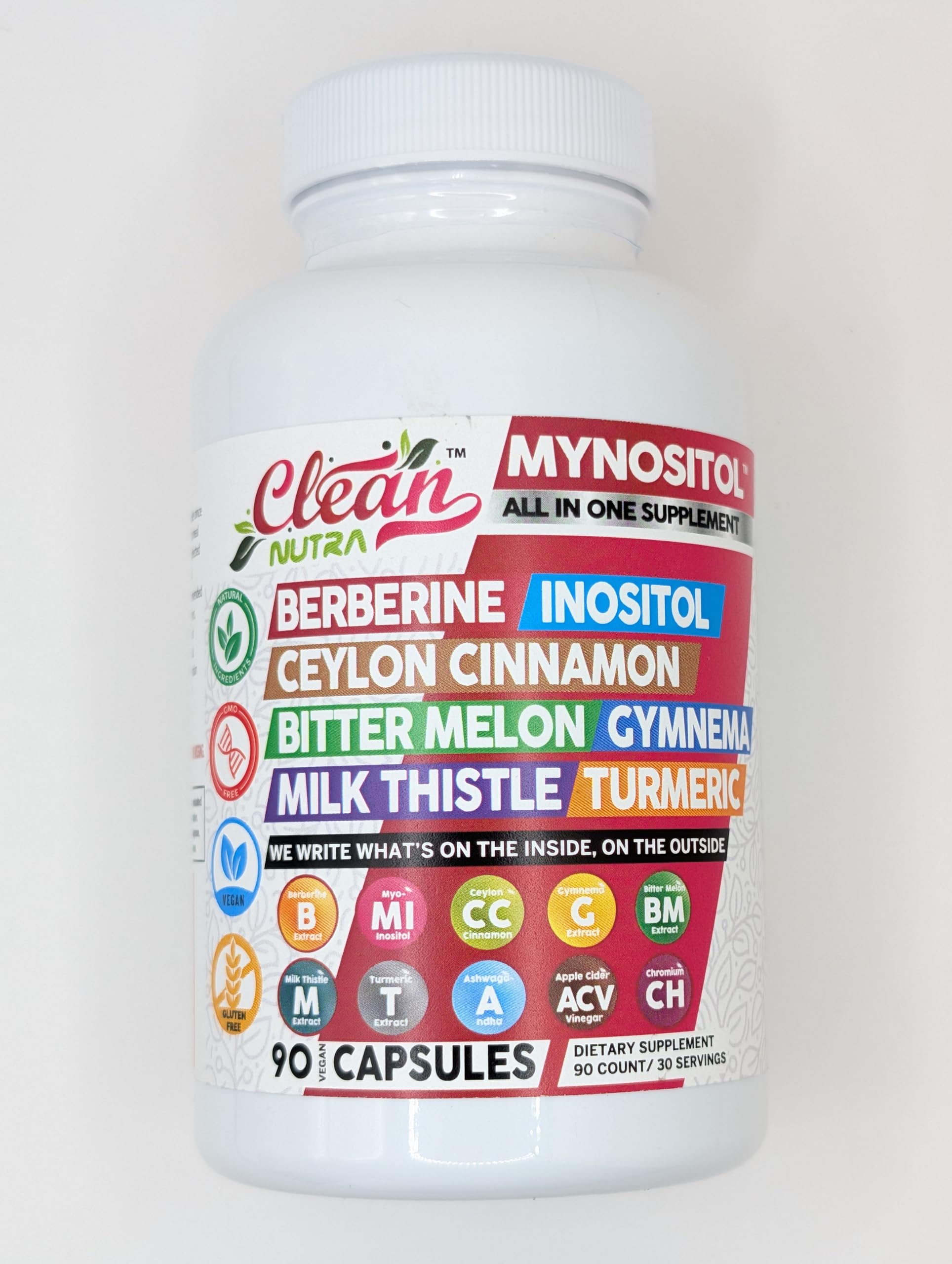 Clean Nutra Berberine Supplement with Ceylon Cinnamon & Herbal Extracts - Vegan Capsules for Blood Sugar Support, Metabolism & Digestive Health | Ideal for Daily Wellness Routine & Natural Weight Management