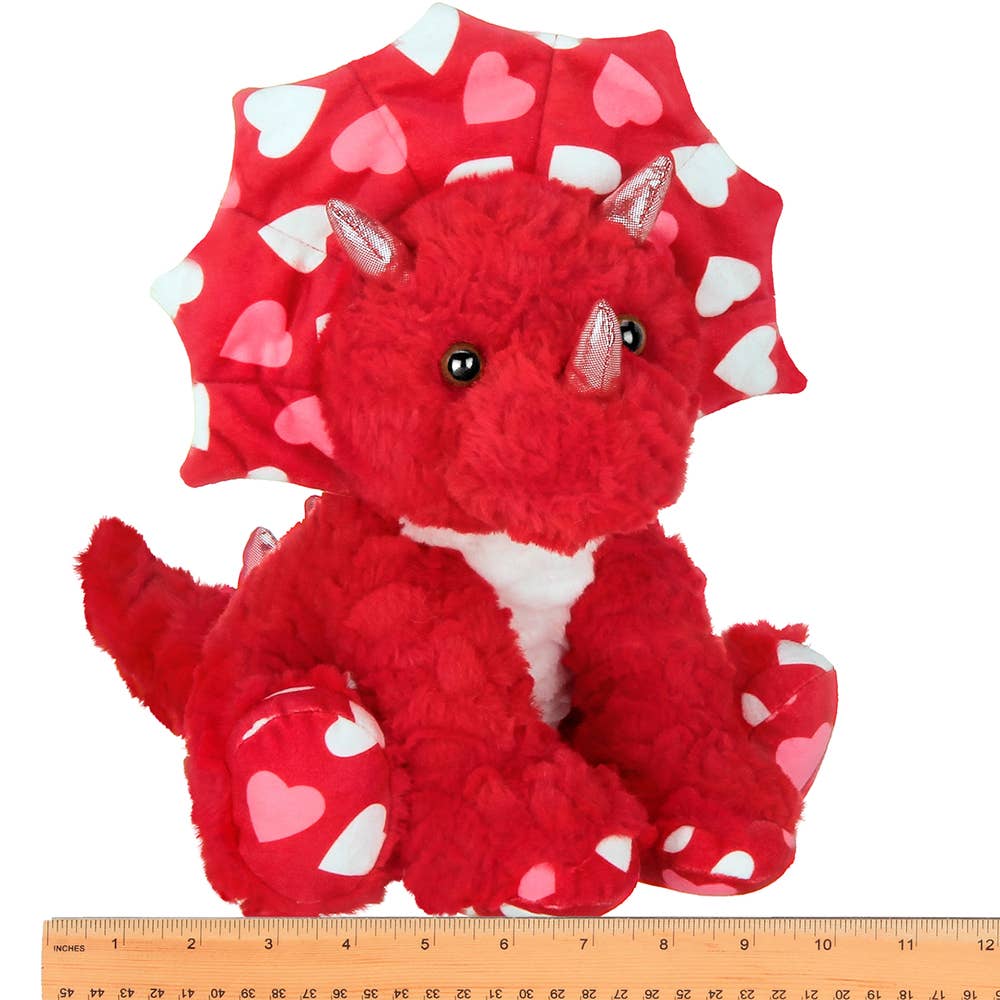 Dinomite Soft Plush Triceratops Dinosaur Toy - Cute & Huggable Stuffed Animal for Kids, Bedroom Decor, Gift for Boys & Girls
