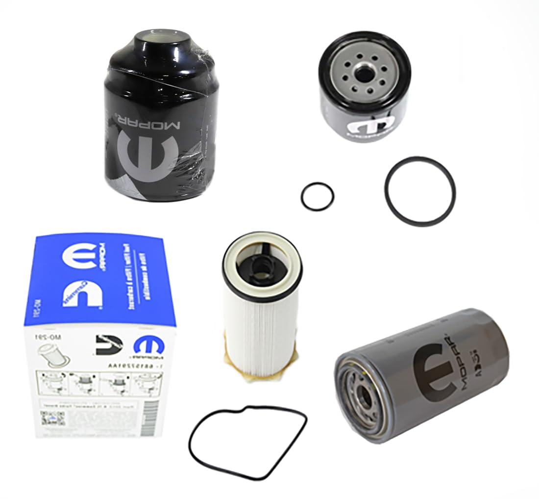 Genuine Mopar OEM Filters Bundle for Dodge Ram 6.7L Cummins Diesel - Fuel/Water Separator Filter Kit, Fuel Filter & Engine Oil Filter Replacement Set | Perfect for Routine Maintenance & Engine Protection