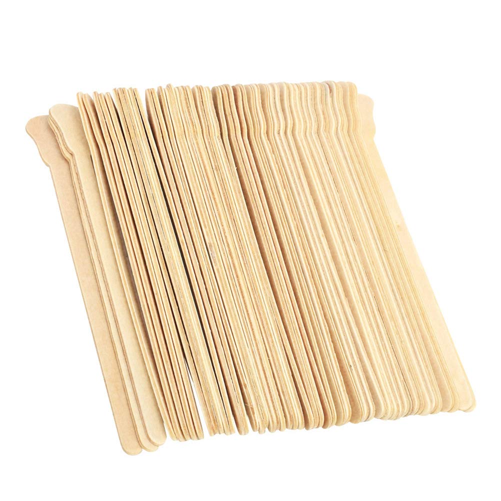 100Pcs Wooden Wax Sticks for Hair Removal - Wax Spatulas & Mixing Tools - Wax Scrapers for DIY Waxing, Painting & Woodworking - Perfect for Salons, Home Use & Crafts