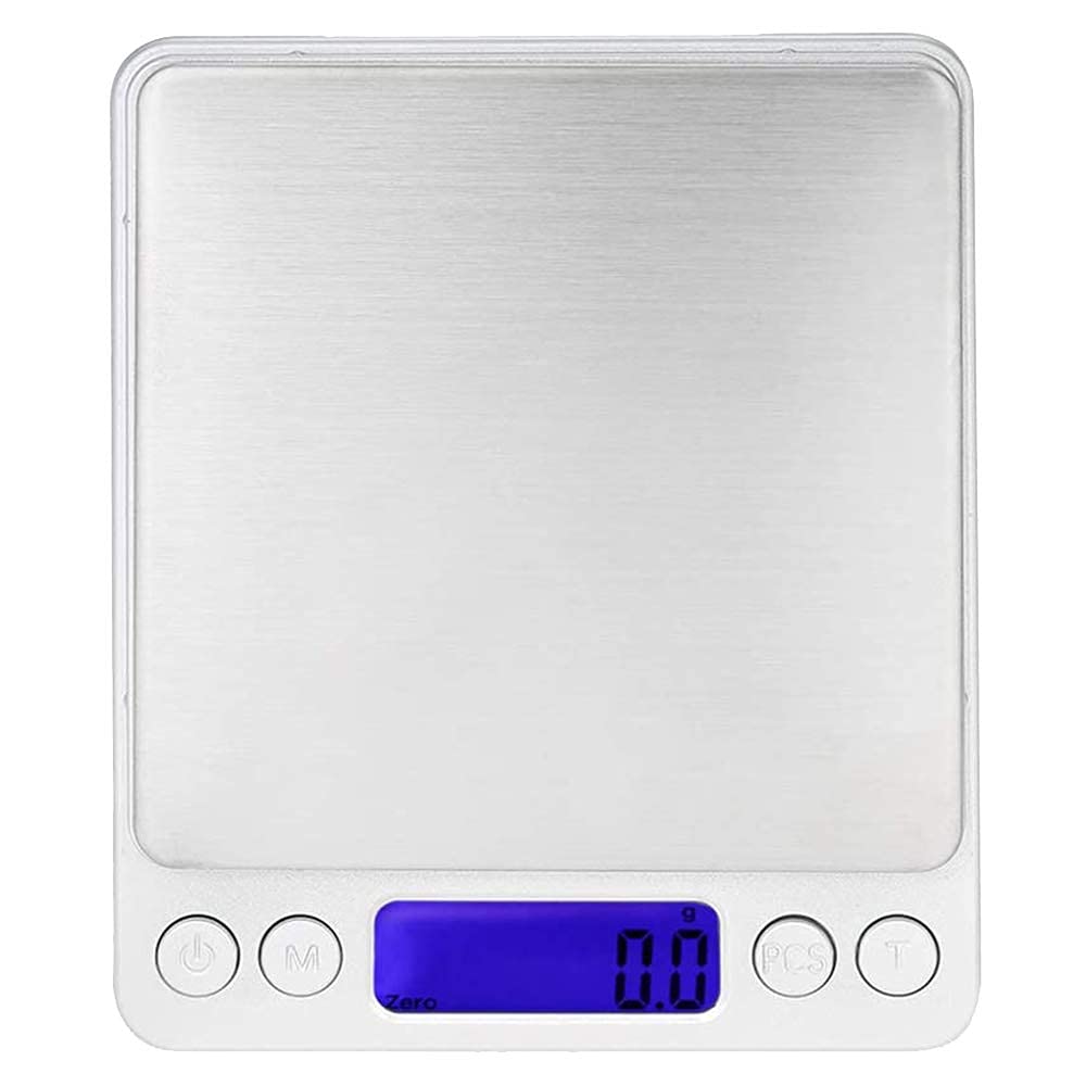 DWJ Digital Kitchen Scale with LCD Backlight - 11lb/5kg Capacity, 0.1oz/1g Precision, 2 Removable Trays for Baking, Cooking & Meal Prep - Perfect for Home, Travel & Portion Control