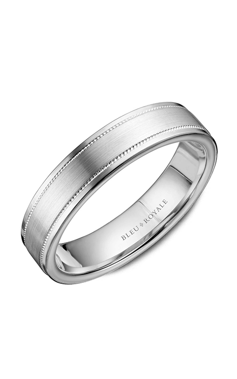 Bleu Royale Men's Wedding Band RYL 038W6 - 14K White Gold Classic Ring for Groom, Husband & Anniversary - Perfect for Weddings, Engagements & Special Occasions