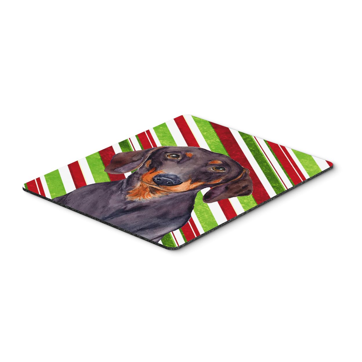 Dachshund Candy Cane Christmas Mouse Pad - Holiday Office & Gaming Mouse Mat for Computer Laptop - Large Washable Hot Pad Trivet - Perfect for Home Office, Gaming Setup & Festive Decor