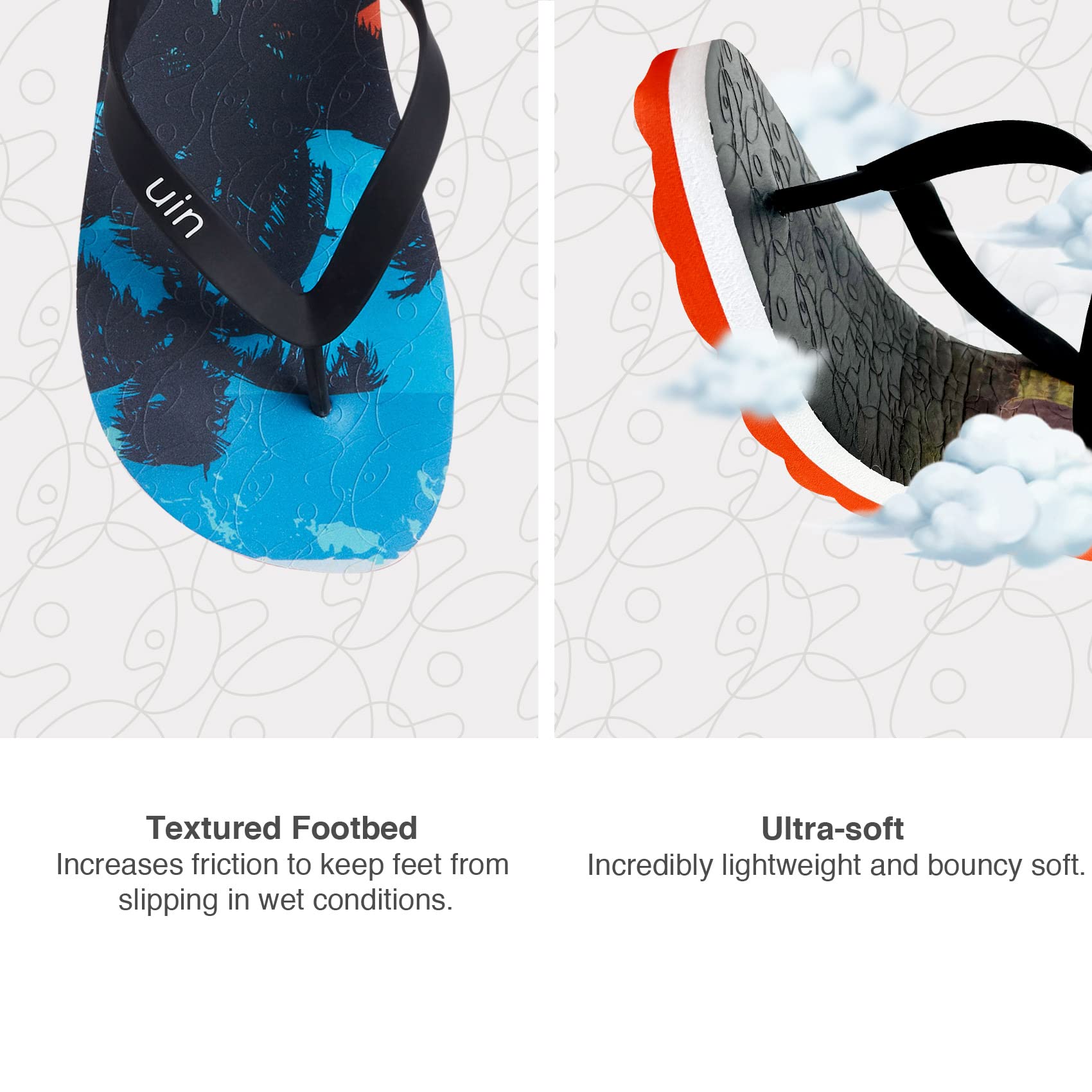 UIN Men's Flip Flops - Comfortable Beach Sandals with Artistic Painting Design for Summer Travel & Casual Wear - Perfect for Poolside, Vacation, and Outdoor Activities