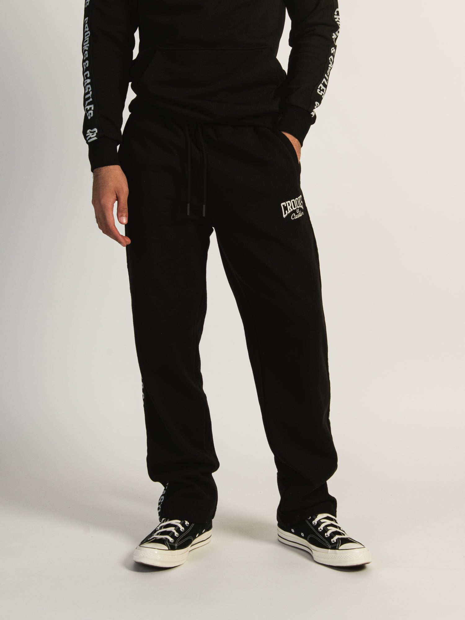 Crooks & Castles Jacquard Tape Fleece Pants for Men - Comfortable & Stylish Casual Wear for Streetwear, Lounge, and Outdoor Activities