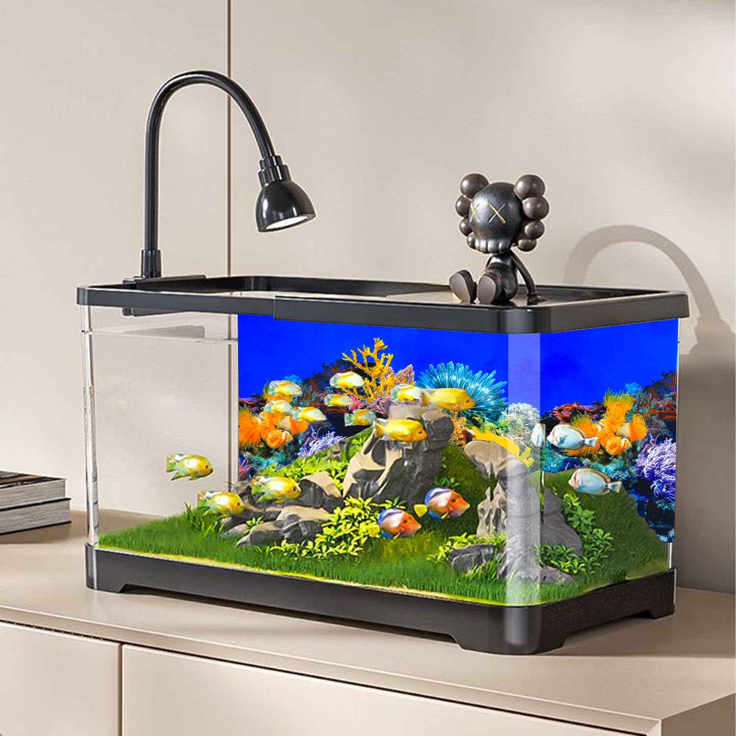 Lainrrew Aquarium Background - 12x21 Inch Fish Tank Decal for Home & Office Decor