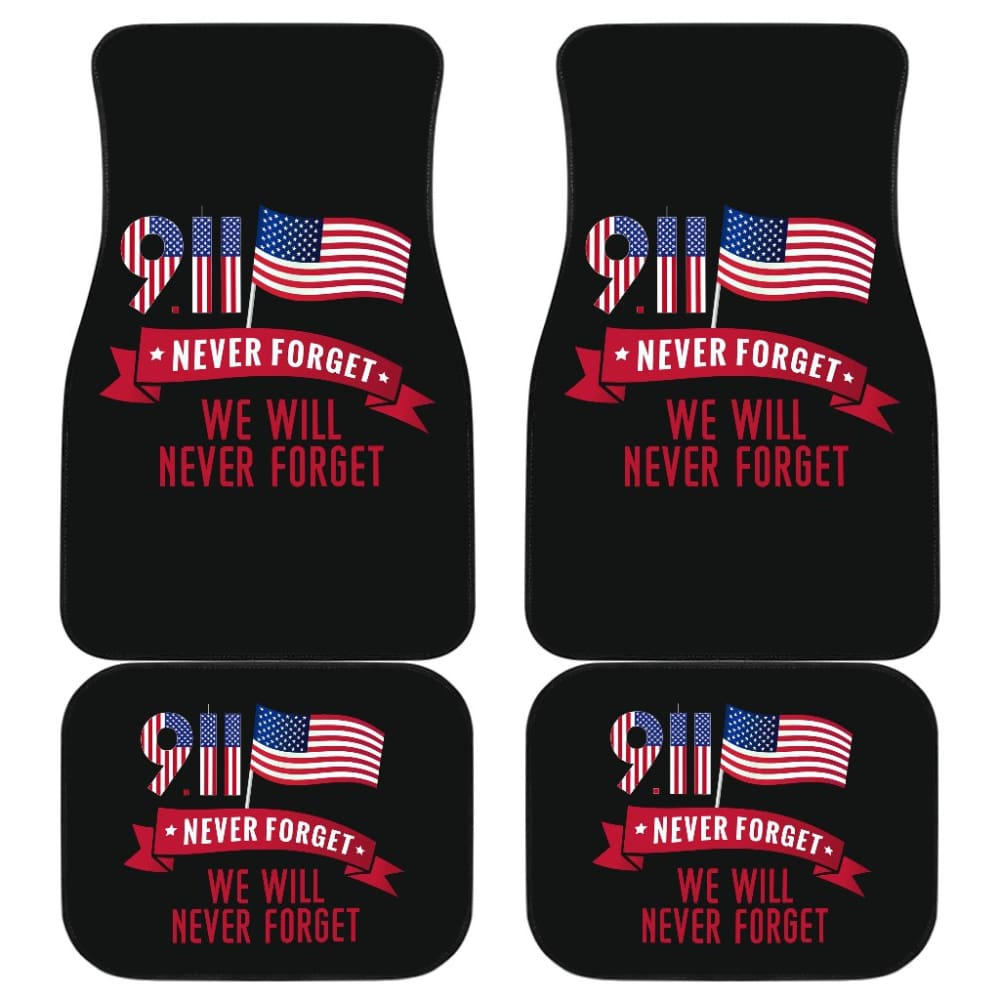 09.11 Never Forget Car Floor Mats - Patriotic American Flag Design - Perfect Gift for Memorial Day, Veterans Day & 4th of July - Durable Custom Car Mats for Trucks, SUVs & Vehicles