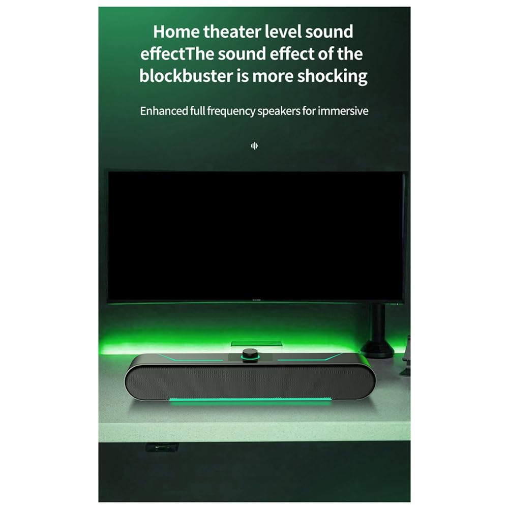 Cosmin High Volume LED Gaming Computer Speakers - HIFI Stereo Desktop Soundbar with RGB Lighting for PC, Laptop, Home Theater & Gaming Setup | Perfect for Streaming, Music & Movie Nights