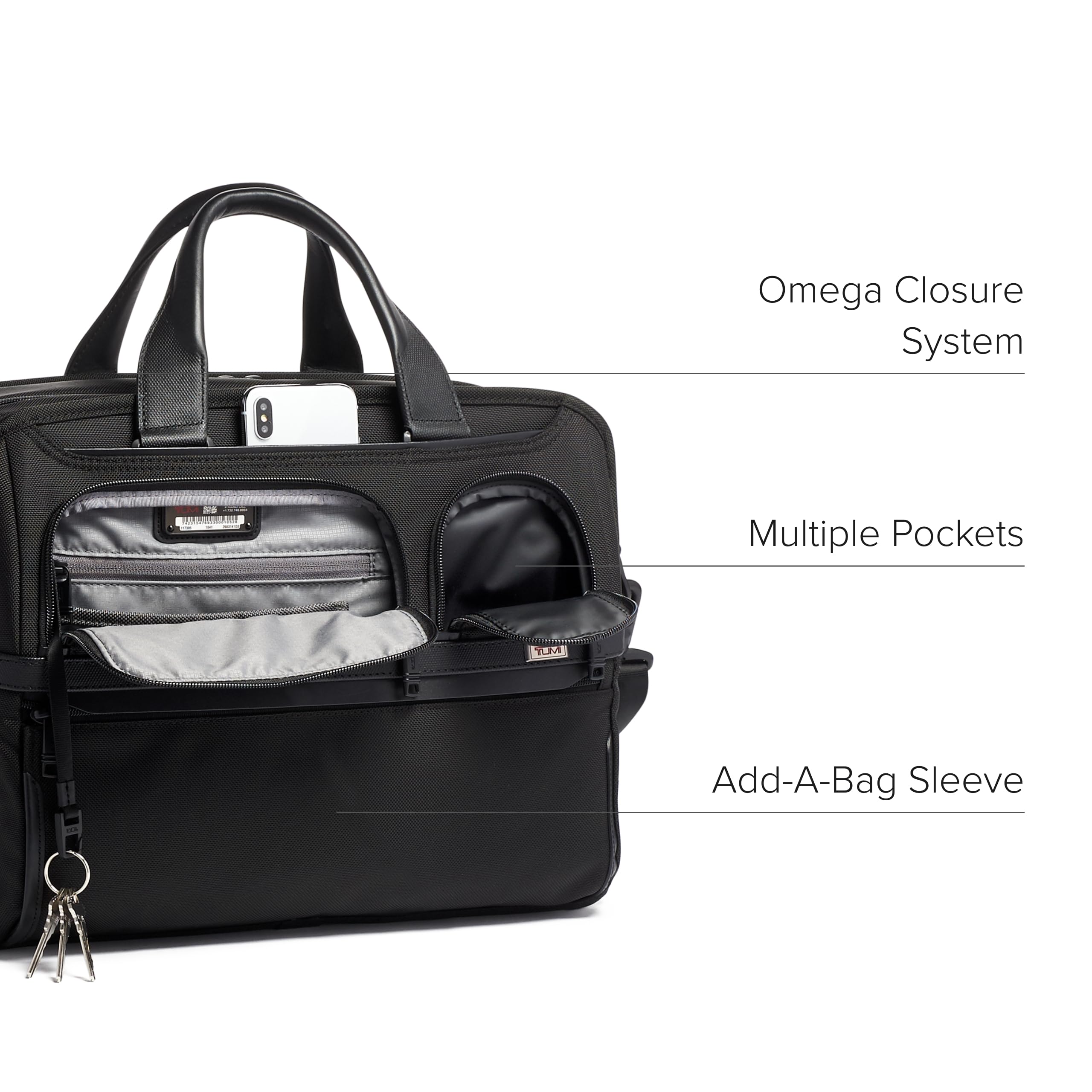 TUMI Alpha Expandable Organizer Laptop Briefcase - 15-Inch Professional Business Laptop Bag for Men & Women - Durable Travel Briefcase with Multiple Pockets | Perfect for Business Trips, Commuting & Office Use