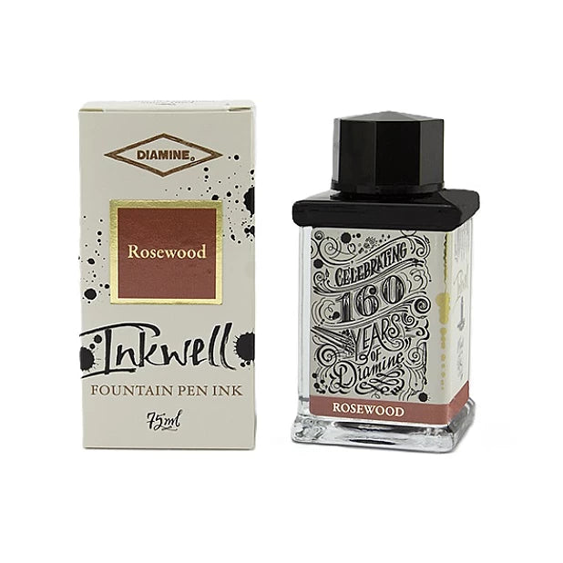 Premium Diamine Inkwell Fountain Pen Ink - 75ml Bottle, Rich Rosewood Color - Perfect for Calligraphy, Journaling & Artistic Writing