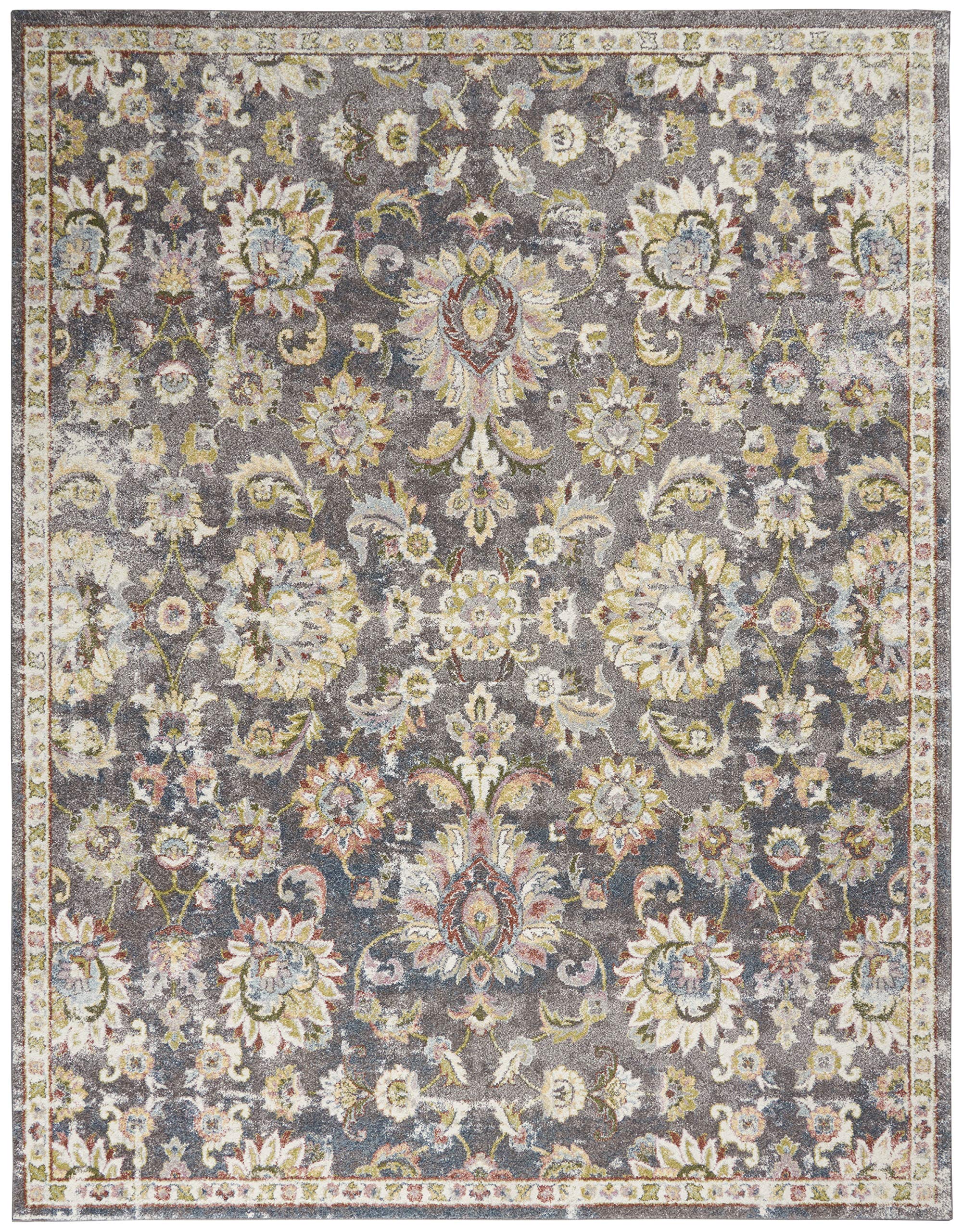 Nourison Juniper Floral Charcoal Multi 7'10