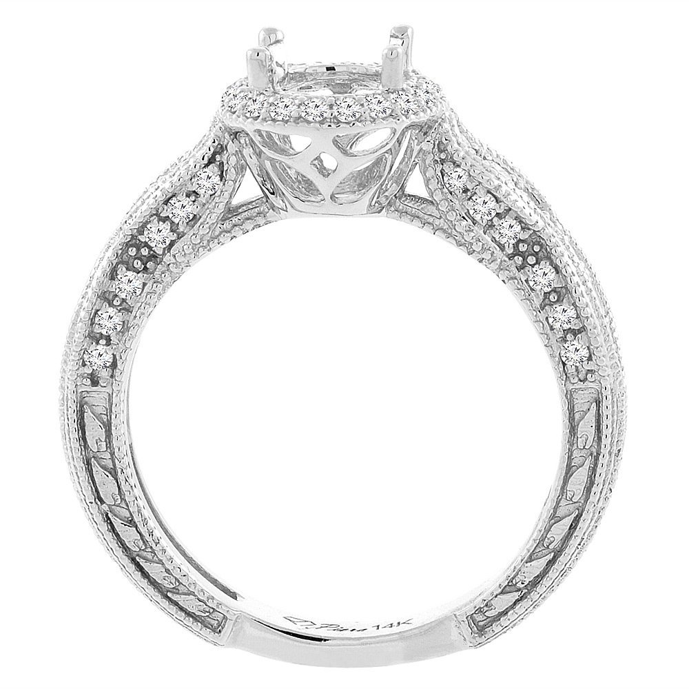 14K White Gold Natural London Blue Topaz & Diamond Halo Ring - Round 6mm, Size 5-10 | Elegant Engagement, Wedding, Anniversary Gift for Women | Perfect for Proposals, Bridal Jewelry & Special Occasions