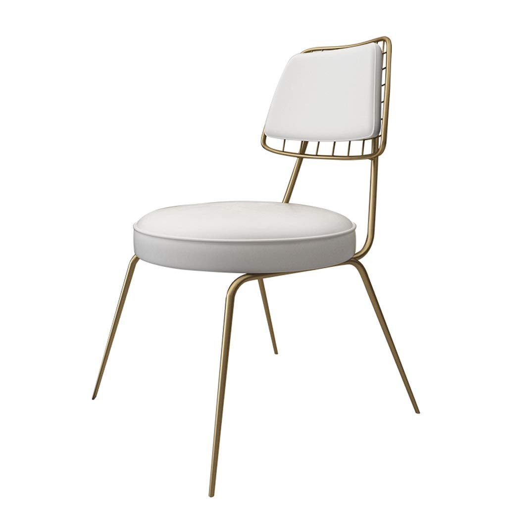 White Upholstered Dining Chair - Versatile for Restaurant, Cafe, Bar, Bedroom & Living Room - Comfortable Backrest Chair for Home, Office or Balcony Use