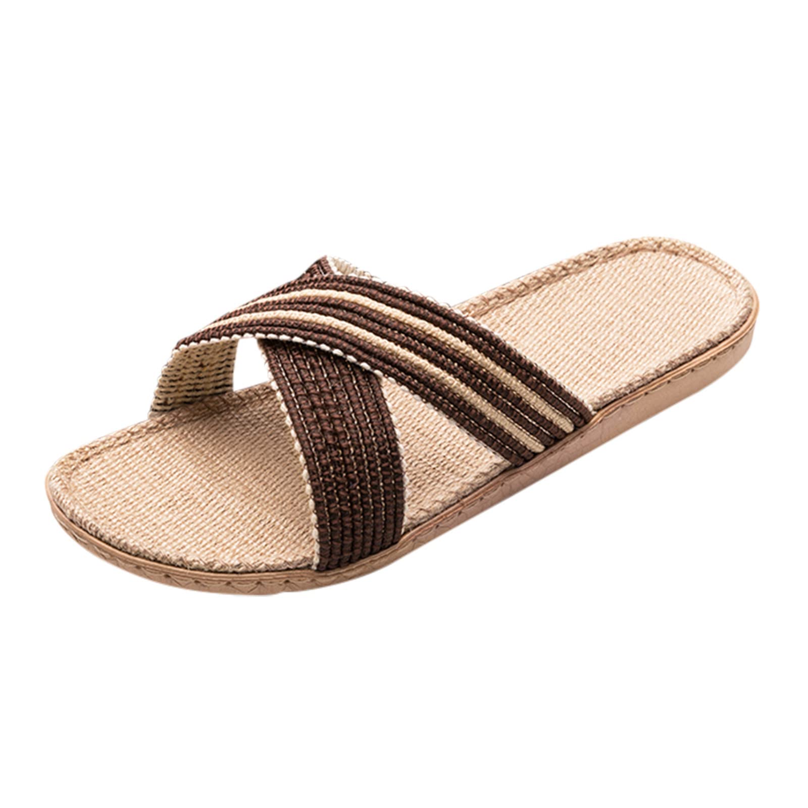 USYFAKGH Unisex Linen Slippers - Breathable Summer House Shoes for Women & Men - Rechargeable Heated Slippers for Indoor/Outdoor Use - Perfect for Home, Beach and Cold Weather Comfort