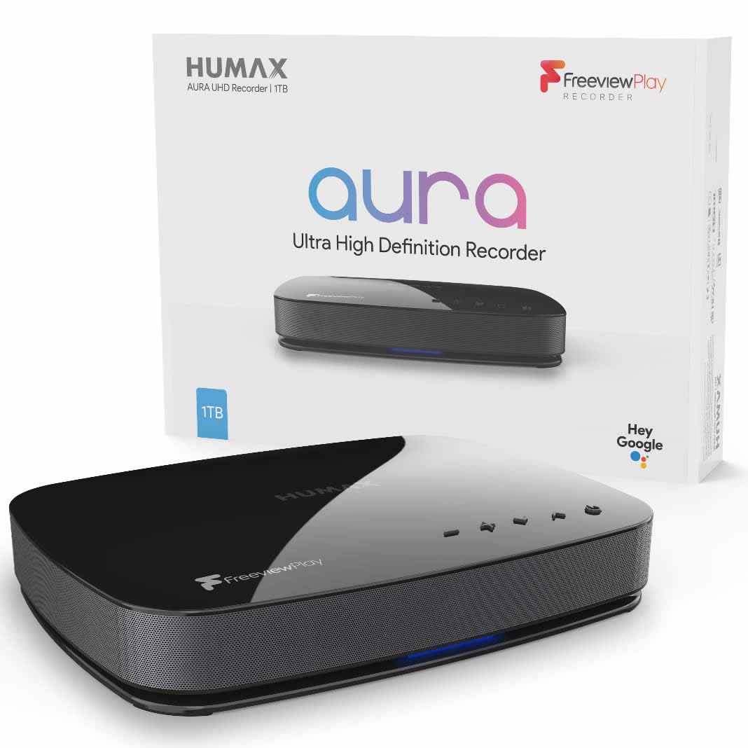 HUMAX Aura 4K Android TV Box with Freeview Play, Google Assistant & Chromecast - 2TB HDD for Streaming, Recording & Smart Home Control - Perfect for Living Room Entertainment
