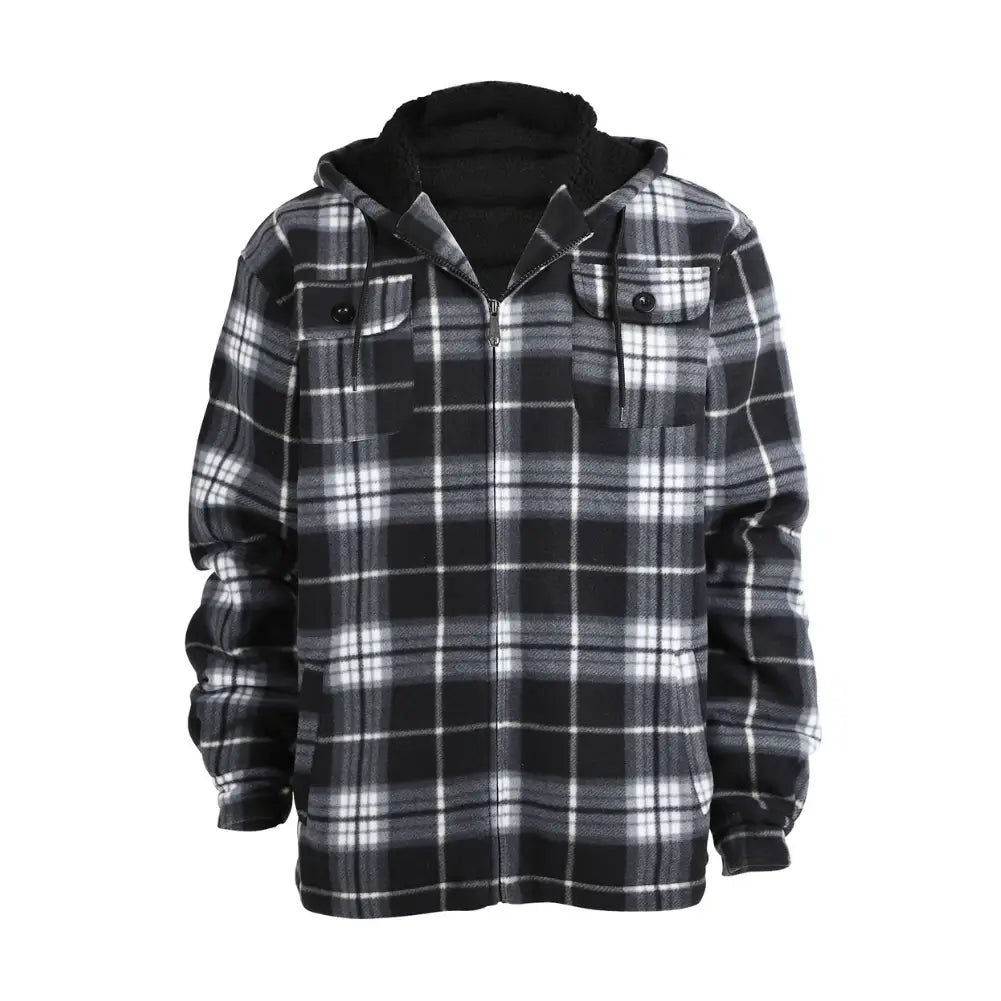 Men's Plaid Sherpa Lined Jacket - Warm Winter Flannel Shirt Jacket for Outdoor Activities & Casual Wear