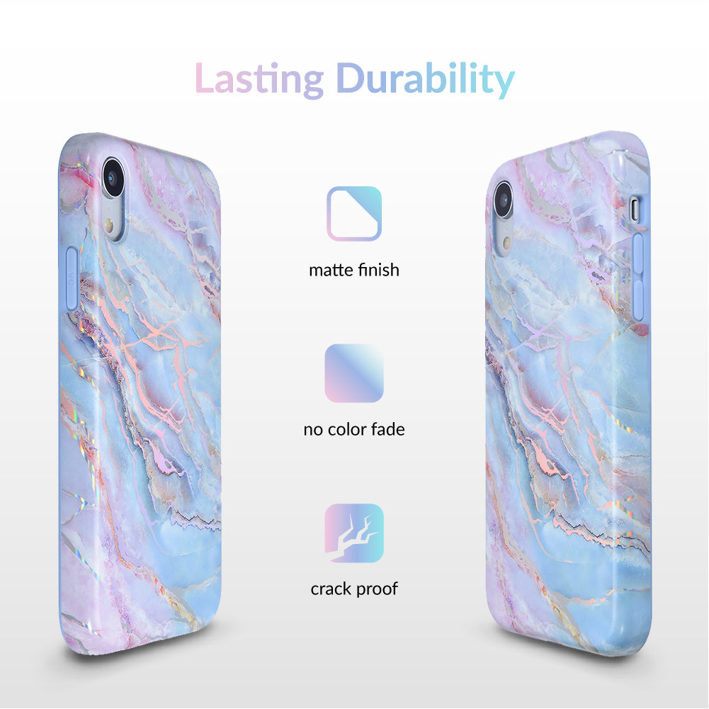 Holo Moonstone Marble iPhone Case - Protective & Stylish Phone Cover for iPhone 13/14/15 Pro Max - Perfect for Everyday Use, Travel & Gift Giving