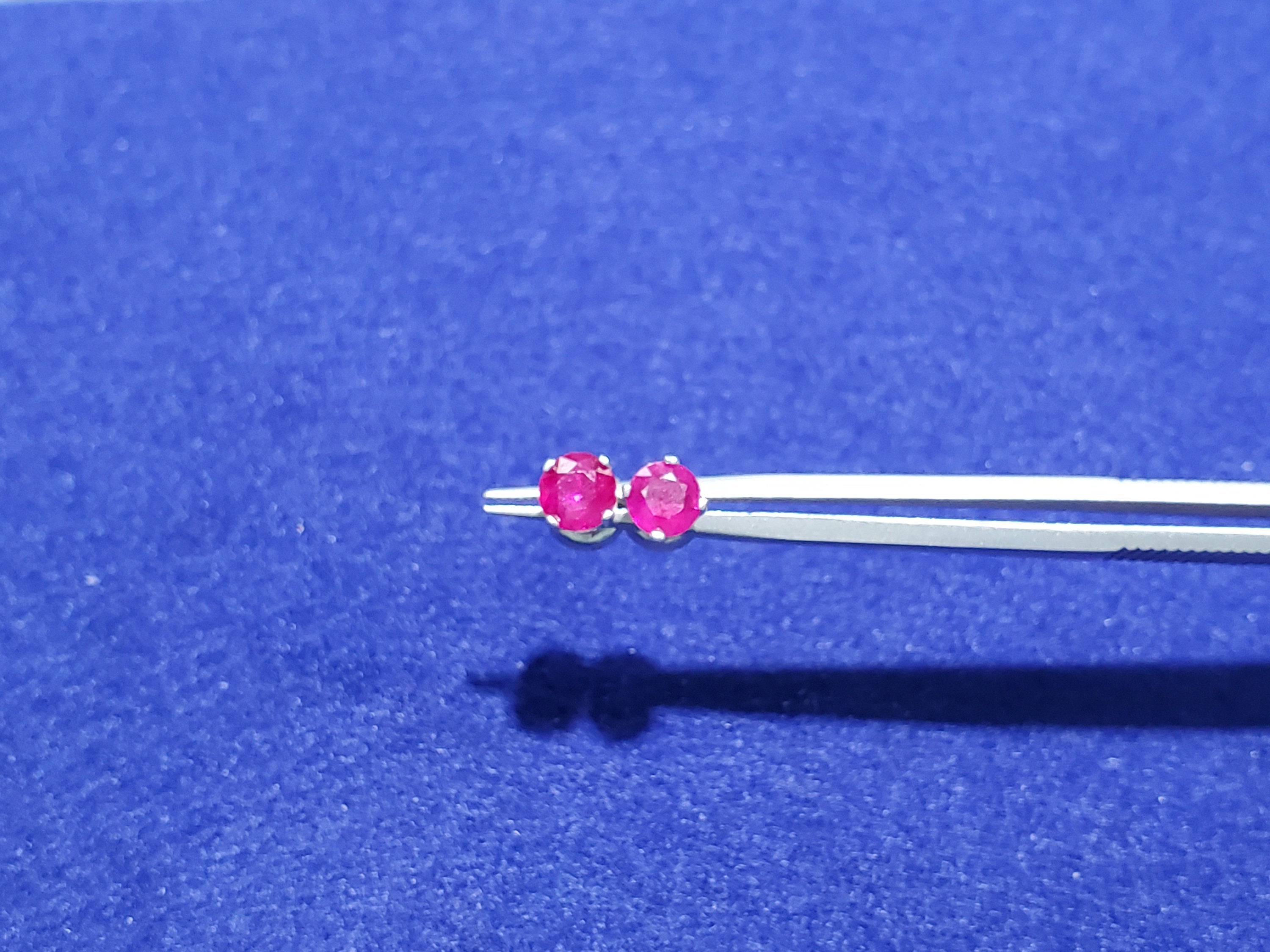 14k White Gold 5mm Ruby Stud Earrings for Women - Elegant & Timeless Jewelry Gift for Birthdays, Anniversaries, and Special Occasions