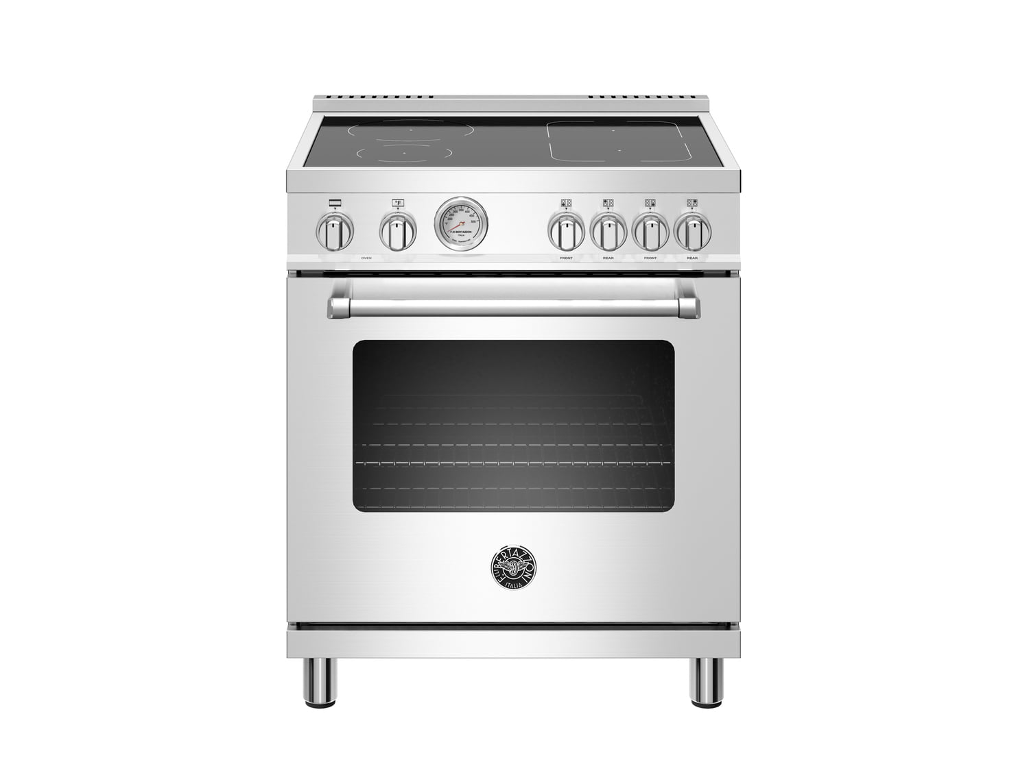 Bertazzoni MAST304INMXE 30 Inch Stainless Steel Induction Range with 4 Heating Zones & Electric Oven - Perfect for Modern Kitchens & Professional Cooking
