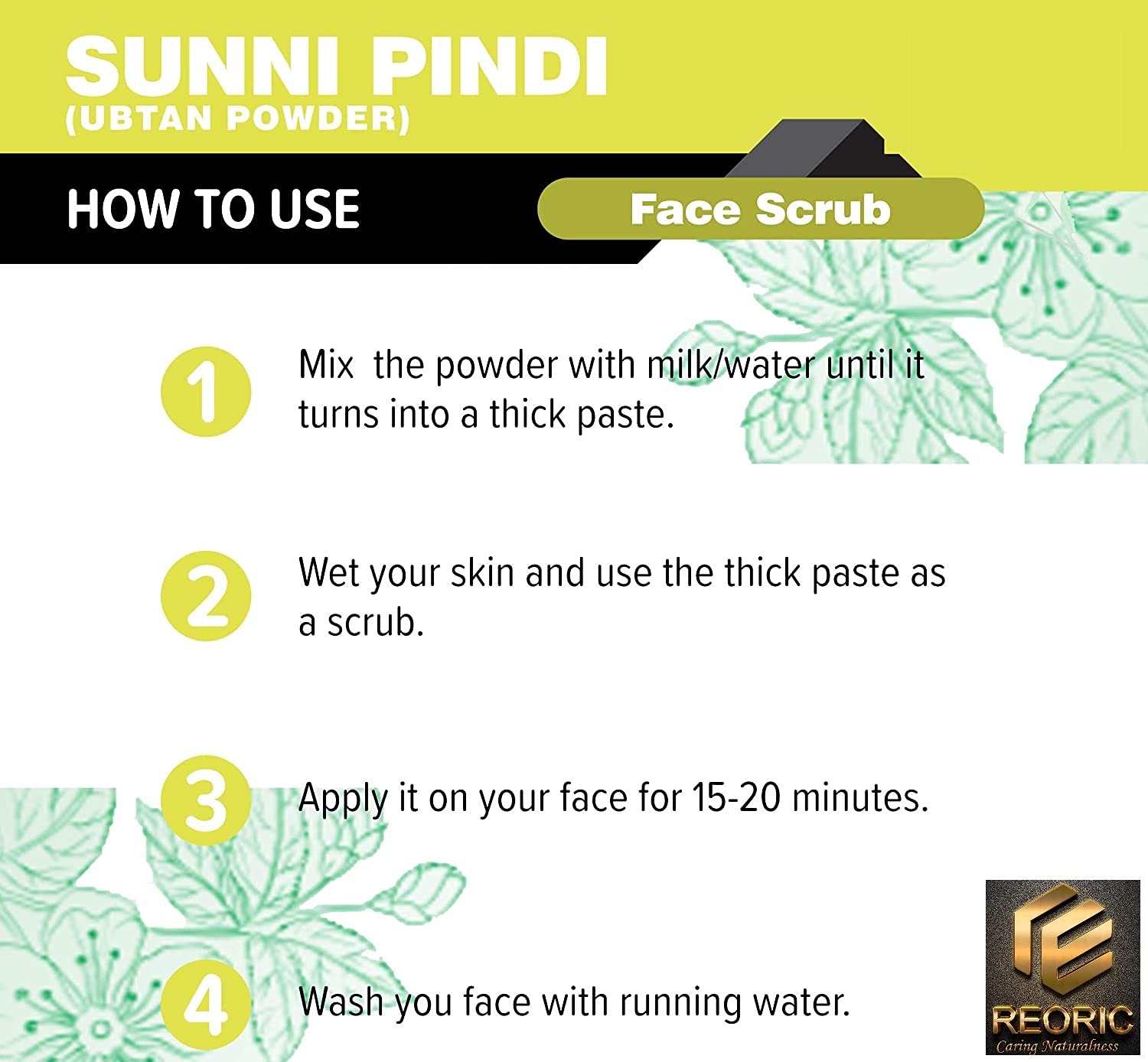 Reoric Sunnipindi Bath Powder & Ubtan Powder for Skin Whitening - Natural Body Scrub & Exfoliator - Unisex (200g, Pack of 2) | Ayurvedic Skin Care for Glowing Complexion | Perfect for Spa Day & Daily Skincare Routine