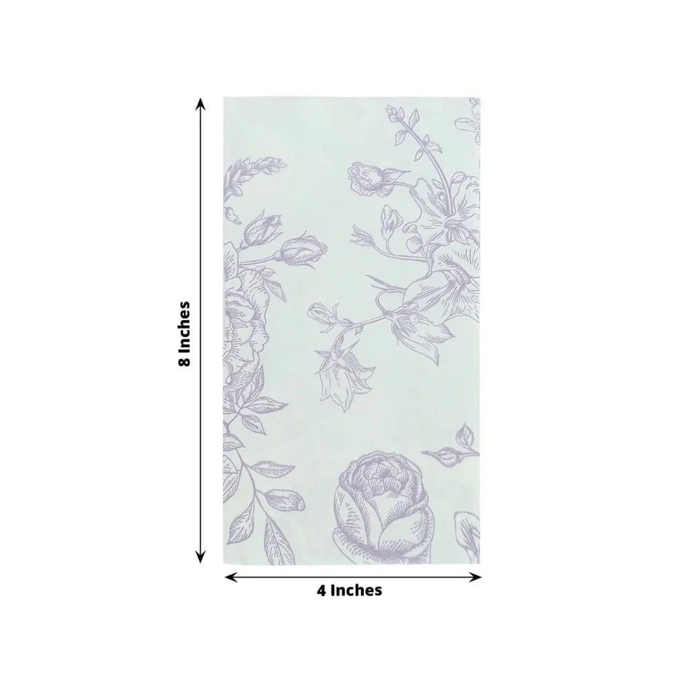 50-Pack Premium 2-Ply French Toile Floral Paper Dinner Napkins - Elegant Table Setting for Weddings, Parties & Fine Dining