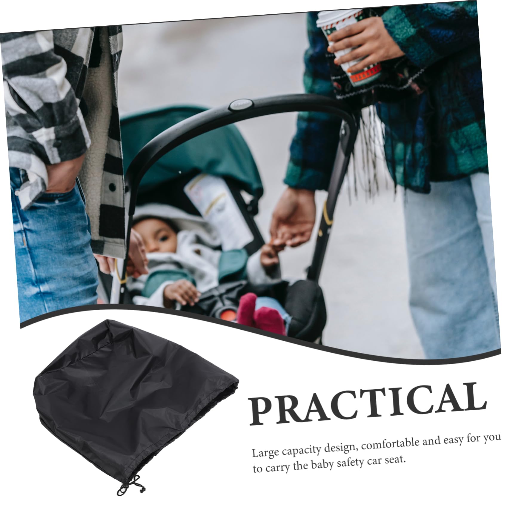 Yardenfun Universal Stroller Travel Bag - 210D Durable Encrypted Fabric, Black - Fits Most Car Seats & Strollers - Perfect for Air Travel, Road Trips & Daily Use