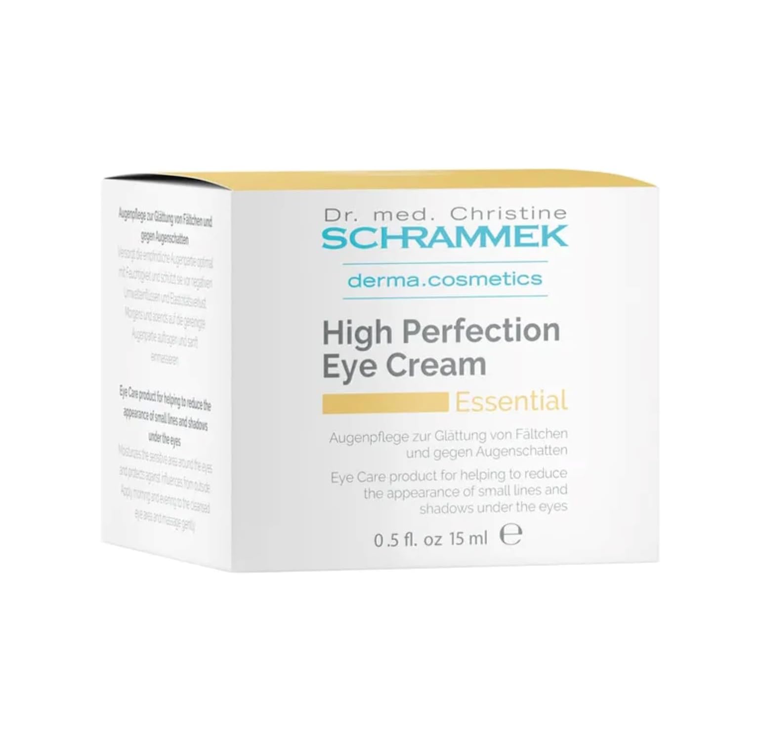 Schrammek High Perfection Eye Cream 0.5 fl oz - Anti-Aging Eye Treatment for Dark Circles & Wrinkles - Caffeine Infused Under Eye Cream - Dermatologist Recommended Skincare for Puffiness & Fine Lines - Perfect for Night Routine & Travel Skincare
