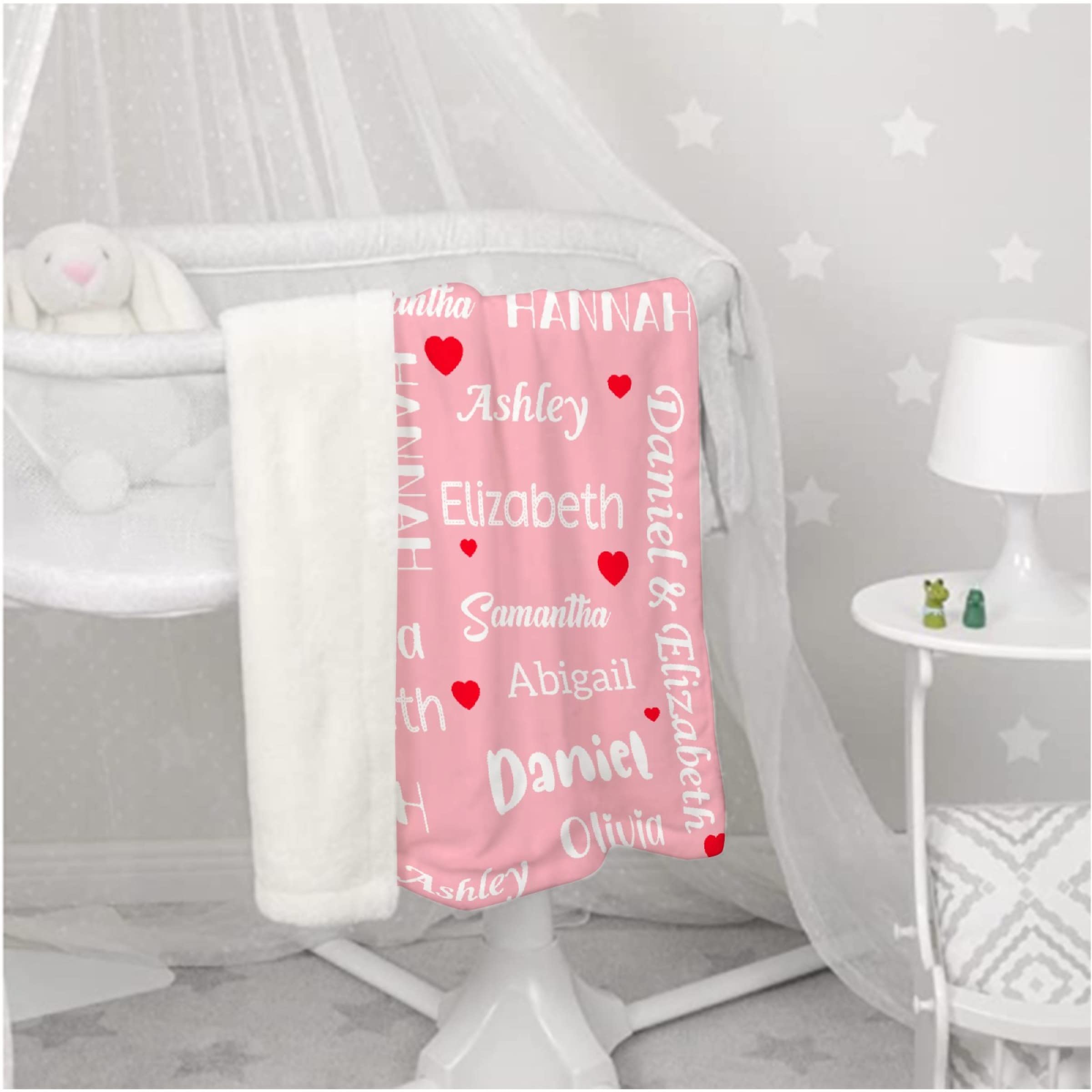 Custom Personalized Family Couples Name Blanket - Soft & Cozy Baby & Kids Blanket Gift for Birthdays, Anniversaries & Special Occasions | Perfect for Cuddling, Nursery Decor & Thoughtful Gifts