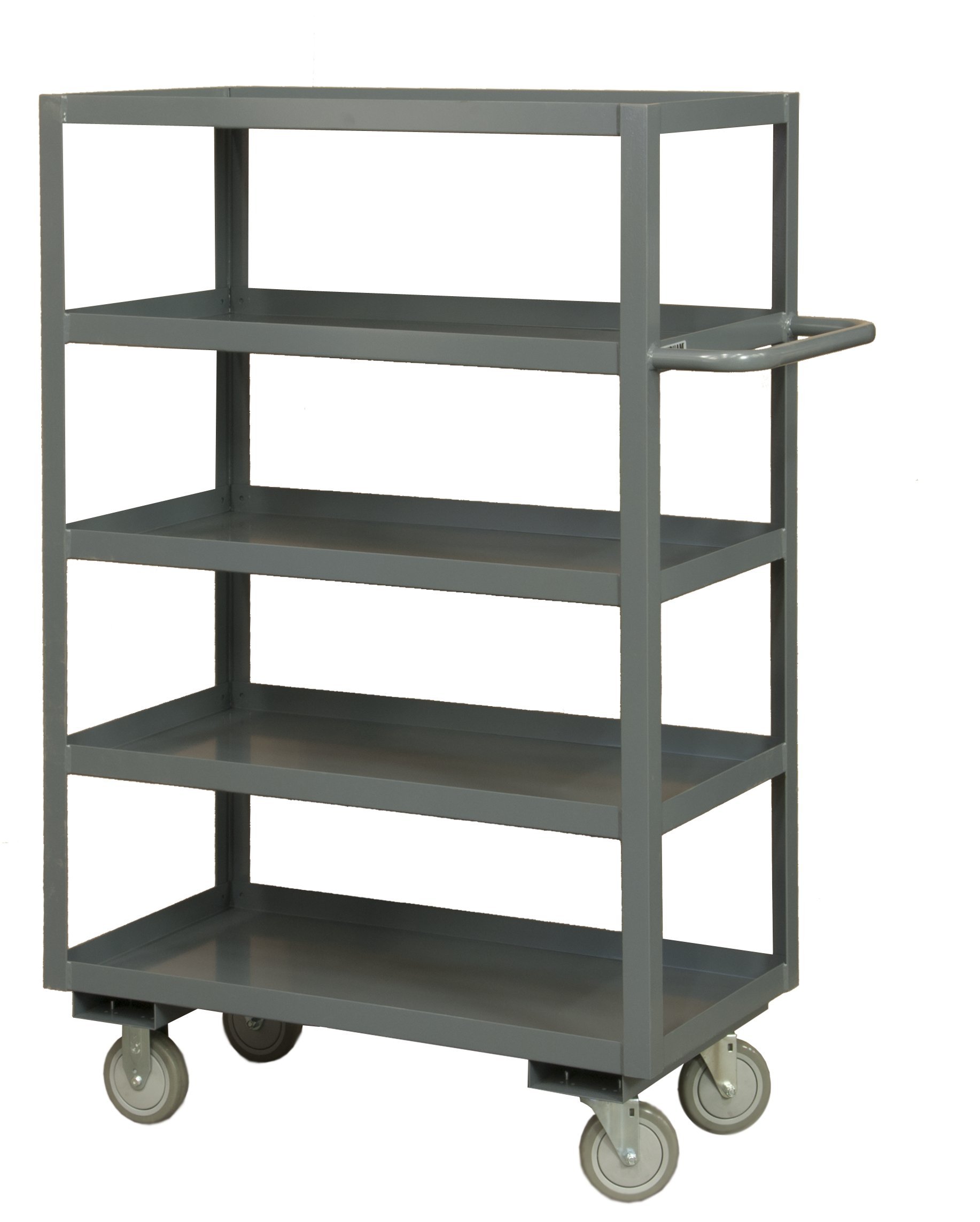 Durham RSC-2436-5-95 Industrial Stock Cart with 5 Shelves, Heavy Duty Utility Cart in Gray - Perfect for Warehouse, Retail Storage & Workshop Organization
