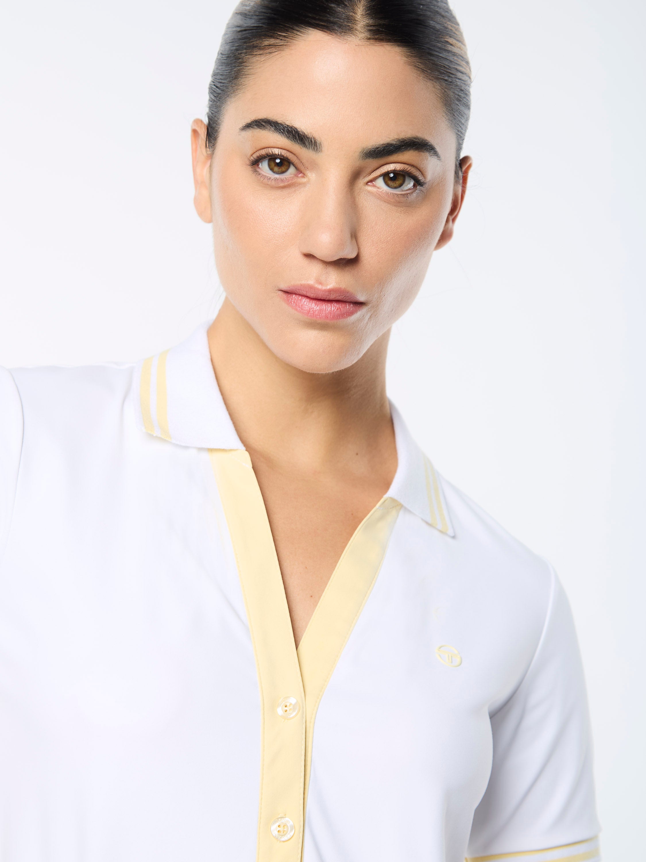 Idalia Cropped Polo Shirt for Women - Brilliant White | Casual Summer Top | Perfect for Beach, Brunch & Outdoor Activities