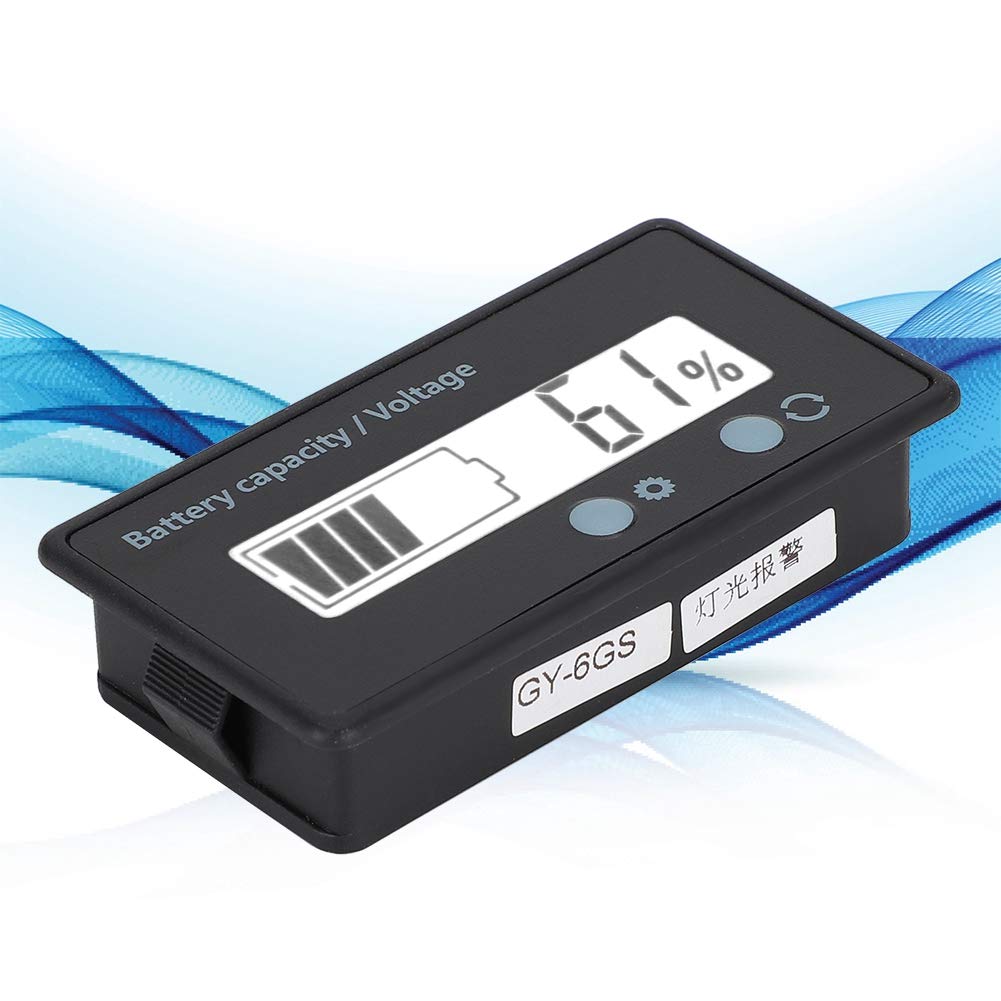 12V-48V LCD Battery Monitor with Alarm - Waterproof Voltage Tester for Cars, Boats, Solar Systems