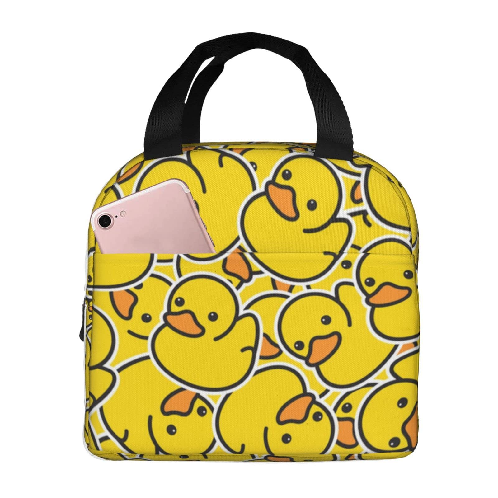 Insulated Reusable Lunch Bag - Cute Duck Design Cooler Tote for Men & Women | Perfect for Picnic, Hiking, Travel, Work, School & Office