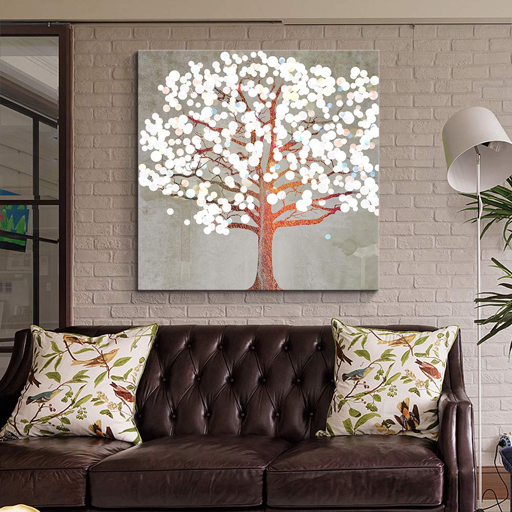 Wall26 Canvas Wall Art - Happy Tree Giclee Painting, 12x12 Inches, Perfect for Bedroom, Living Room, House Decoration, and Home Art