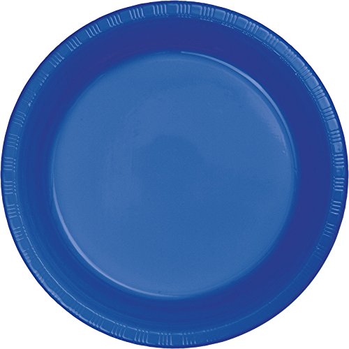240-Pack Cobalt Blue Disposable Plastic Plates - 6.75 Inch Round Party Plates for Banquets, Lunches, BBQs & Picnics | Durable & Elegant Dinnerware for Events, Catering & Outdoor Gatherings
