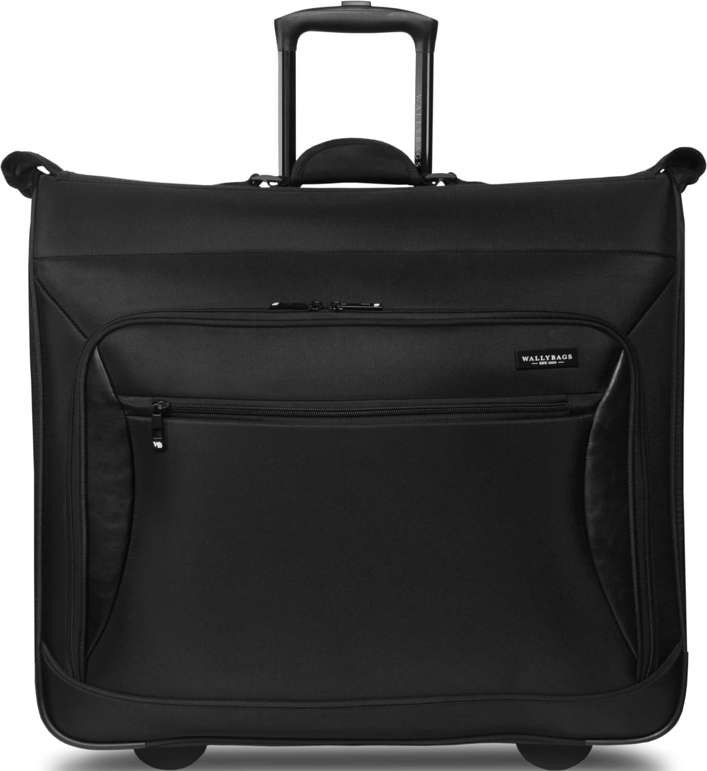 WallyBags Premium 45-Inch Rolling Garment Bag for Travel - Black Suitcase with Multiple Hangers for Men & Women - Perfect for Business Trips, Weddings & Airplane Carry-On