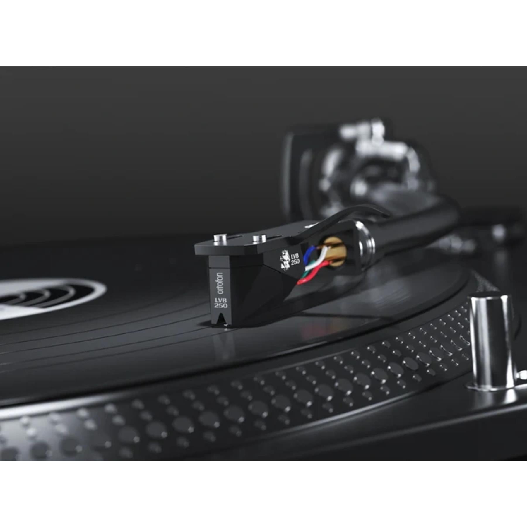 Ortofon 2M Black LVB 250 MM Cartridge - High-End Moving Magnet Phono Cartridge Pre-Mounted on SH 4 Black Headshell - Perfect for Audiophile Vinyl Records & Turntable Setups