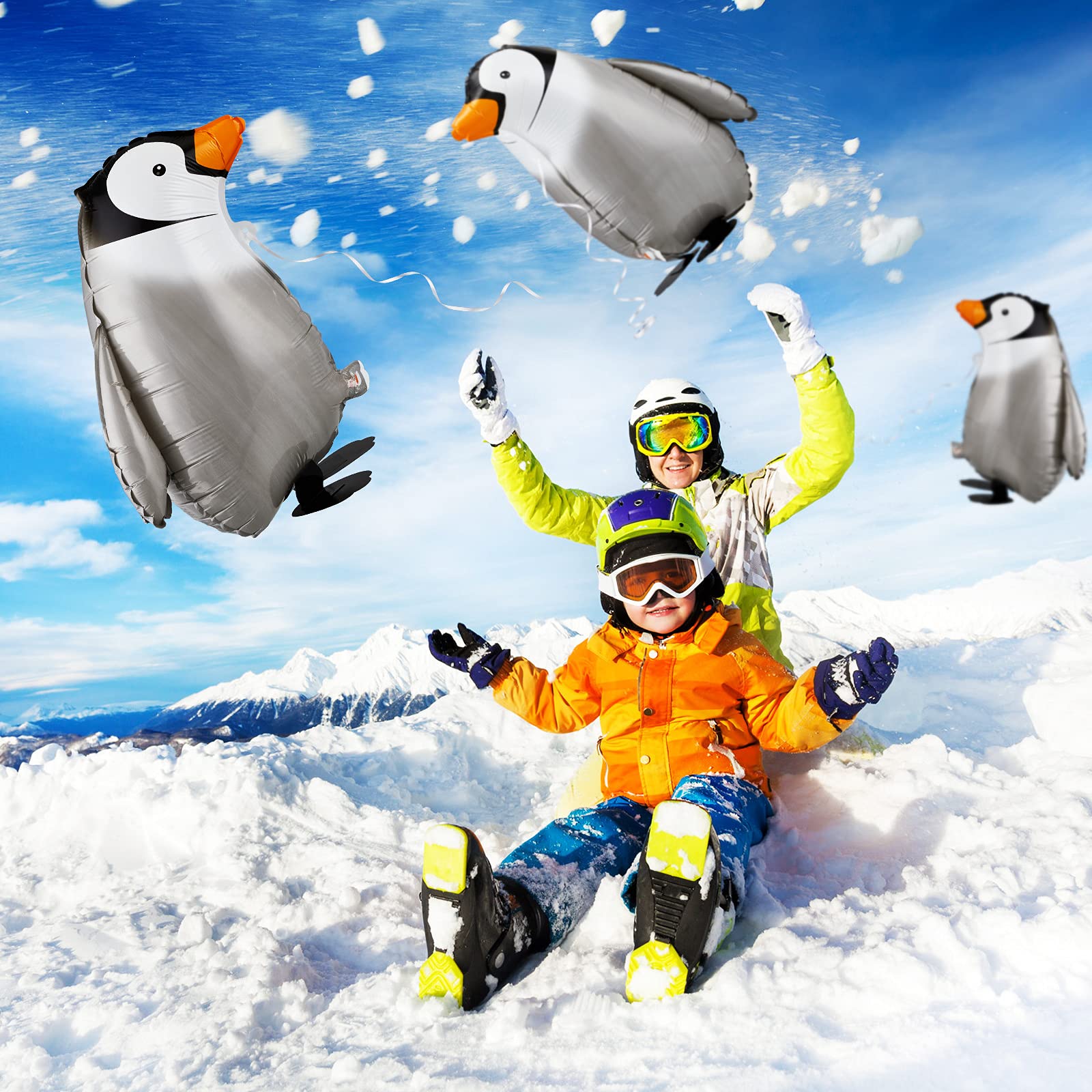 Aoriher 9-Piece Walking Penguin Balloons - Cute Funny Air Foil Animal Party Decorations (20.4 Inch) for Birthday, Wedding & Baby Shower Themes - Perfect for Indoor/Outdoor Events & Photo Backdrops