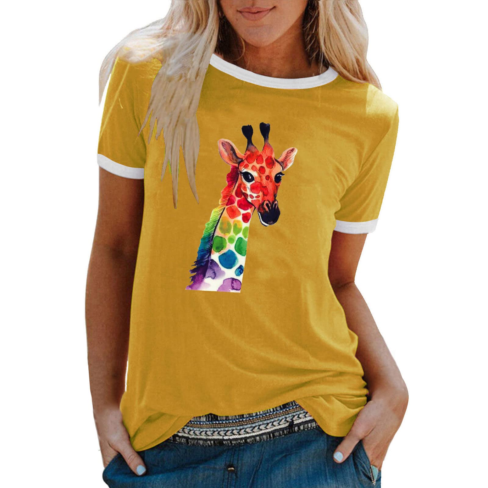 Women's Graphic Print T-Shirt - Cute Casual Crew Neck Loose Fit Short Sleeve Top for Everyday Wear | Perfect for Outings, Work & Relaxation