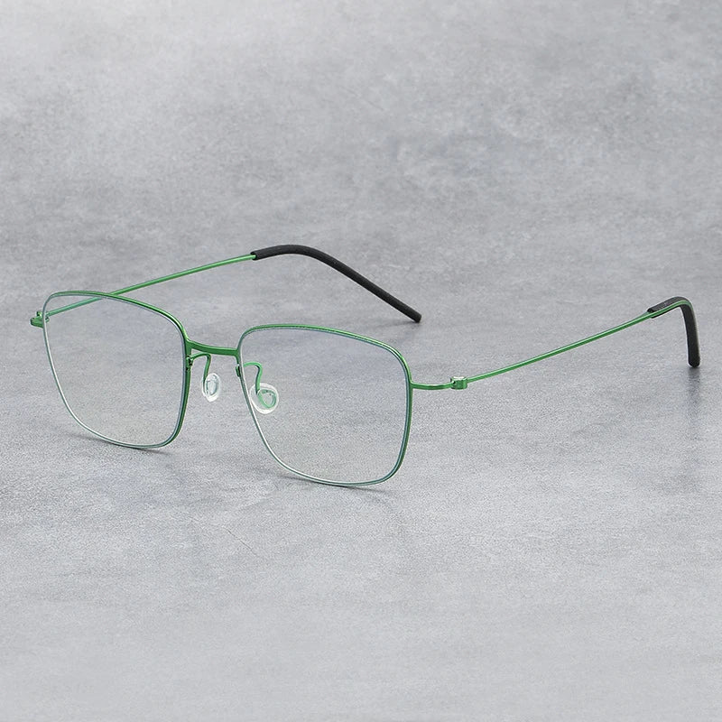 Stylish Black Titanium Square Screwless Eyeglasses for Women - Lightweight & Durable Full Rim Frames (Model 45530) | Perfect for Office, Reading & Everyday Fashion