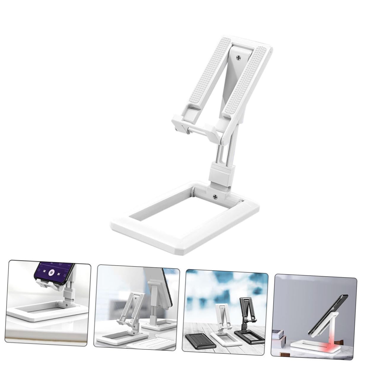 Universal Adjustable Phone Stand - Portable Desk Cell Phone Holder for iPhone, Samsung & Smartphones - Perfect for Home, Office & Video Calls