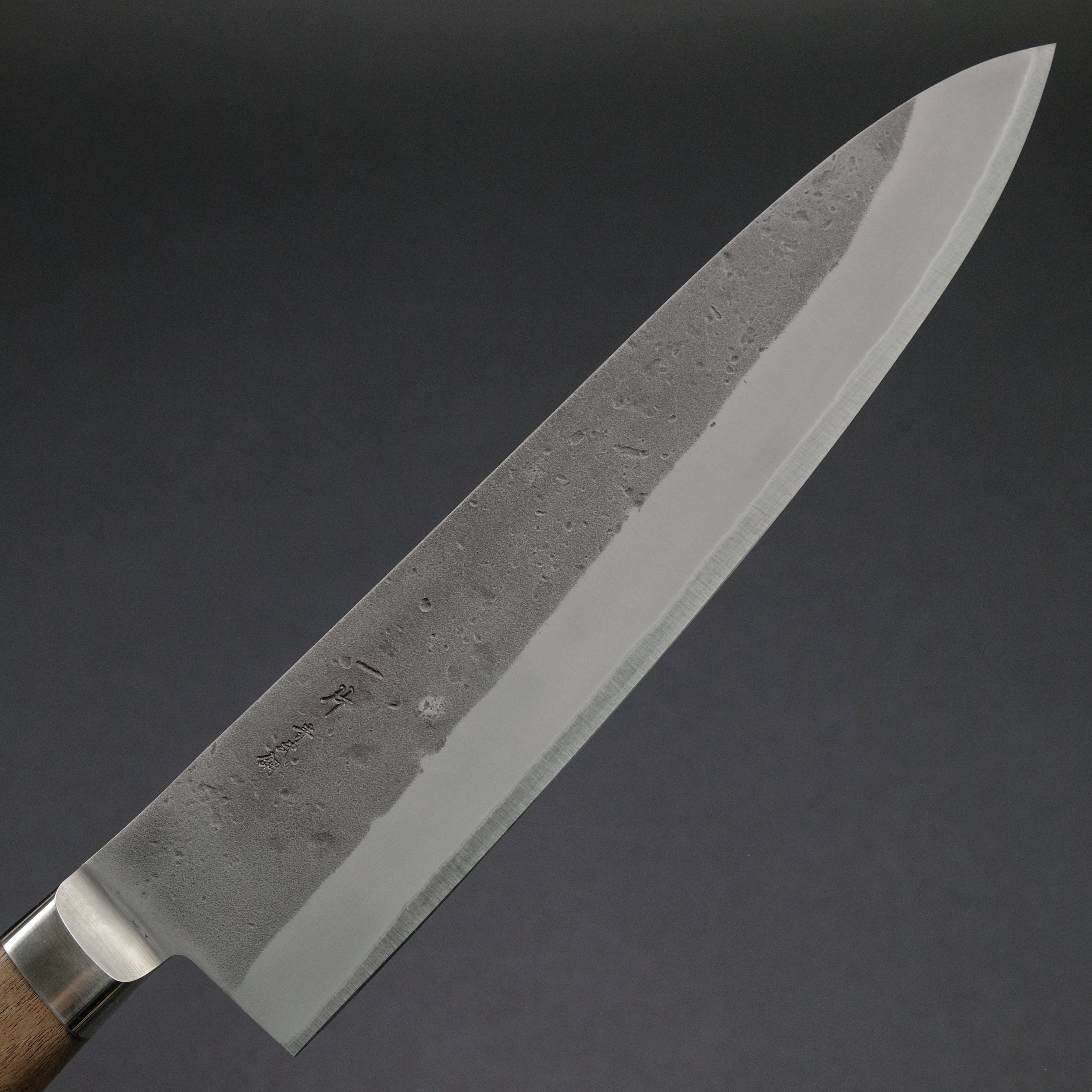 Hitohira TD Blue #2 Stainless Clad Nashiji Yo Gyuto 210mm Japanese Chef Knife with Walnut Handle - Perfect for Slicing, Dicing, and Precision Cutting in Professional Kitchens & Home Cooking