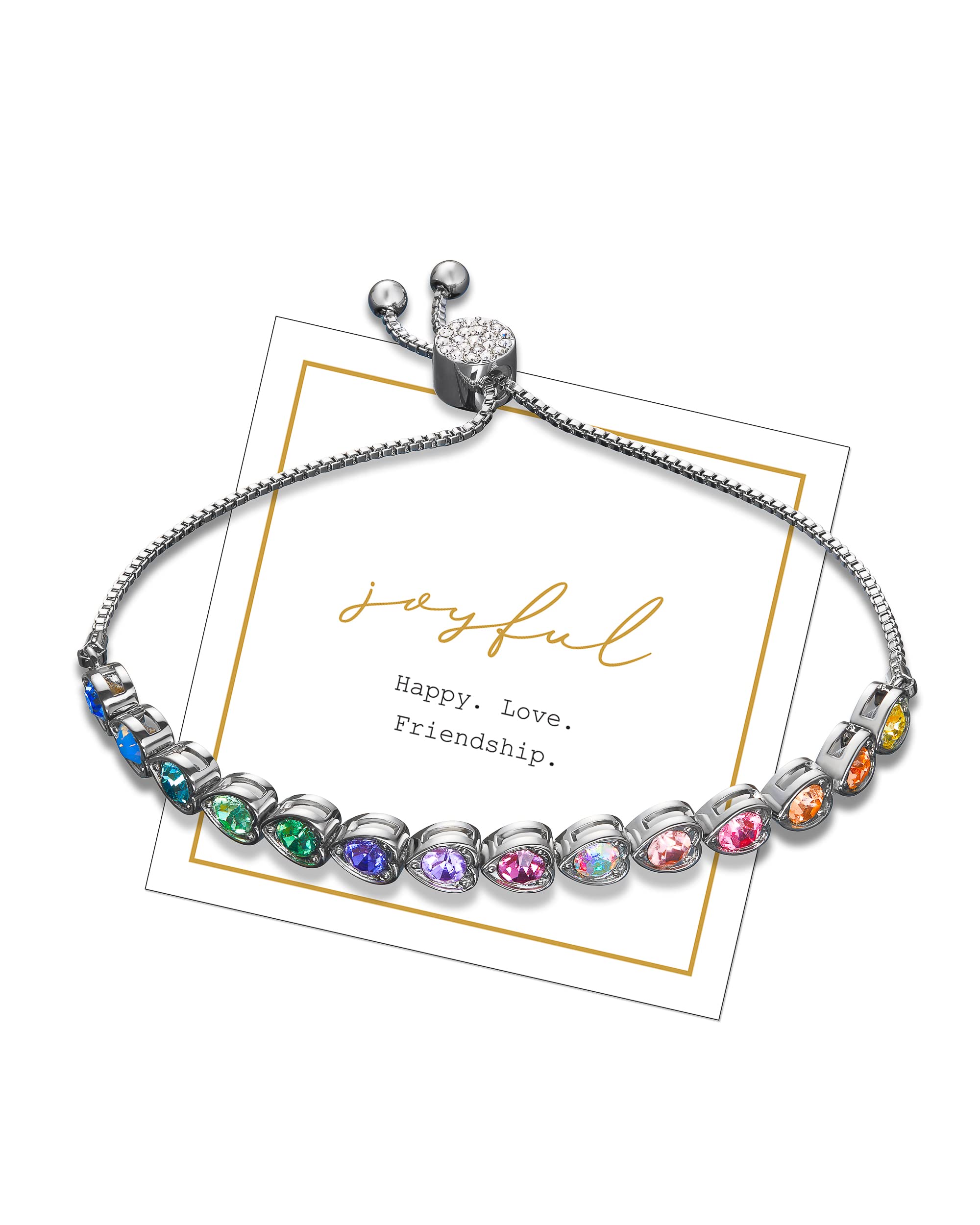 INSPIRED VOICES Adjustable Slider Lariat Tennis Bracelet for Women - Sparkling Rhinestone Fashion Jewelry in Blue, Pink, Purple & More Colors | Perfect for Parties, Weddings & Everyday Wear